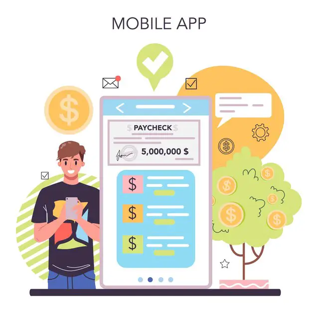 making-money-online-service-platform-idea-business-development-commerce-activity-payback-mobile-app-vector-flat-illustration_